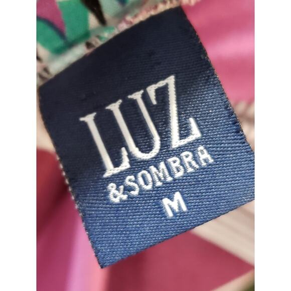 Luz & Sombra Long Maxi Dress Women Medium Multi Geo Print Wide Strap Square Neck - Picture 3 of 11